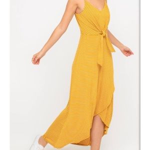 Yellow Twist Front Maxi Dress